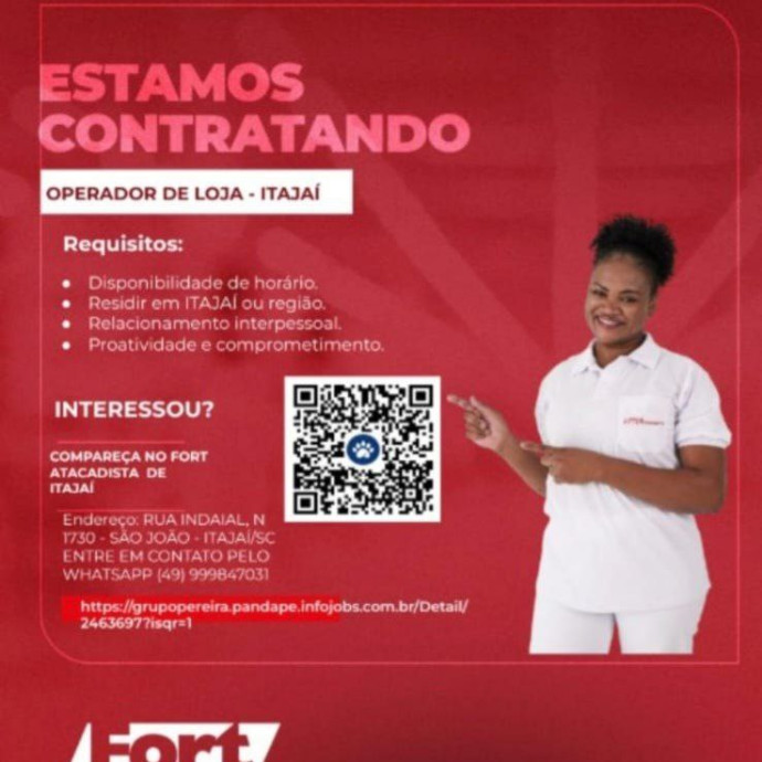 OPERADOR DE LOJA - FORT DOM BOSCO - ITAJAÍ/SC
